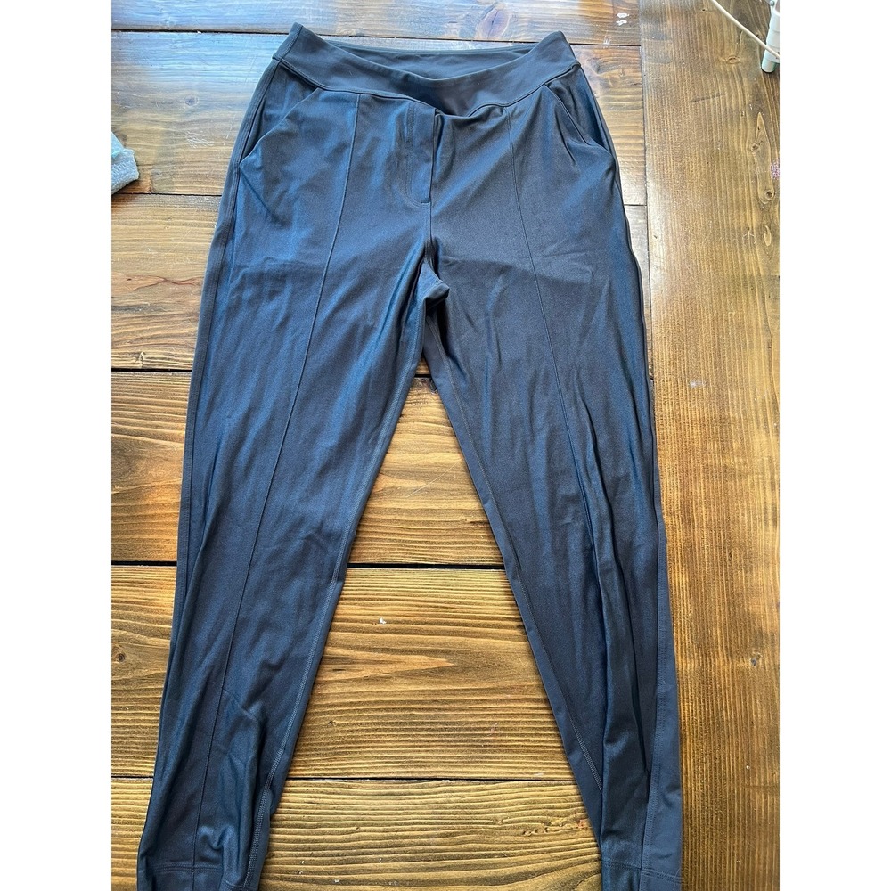 Lululemon Black Pintuck Tapered Trousers Pants Women Size 6 Activewear Travel